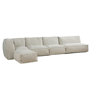 Ensemble Lounge d’Extérieur Kiki 4,5 Places avec Pouf Taupe