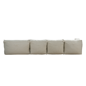 Ensemble Lounge d’Extérieur Kiki 4,5 Places avec Pouf Taupe