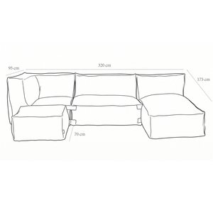 Outdoor Lounge Set L Kiki Soft Red