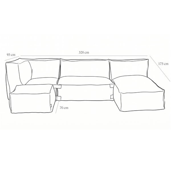 Outdoor Lounge Set L Kiki Soft Red