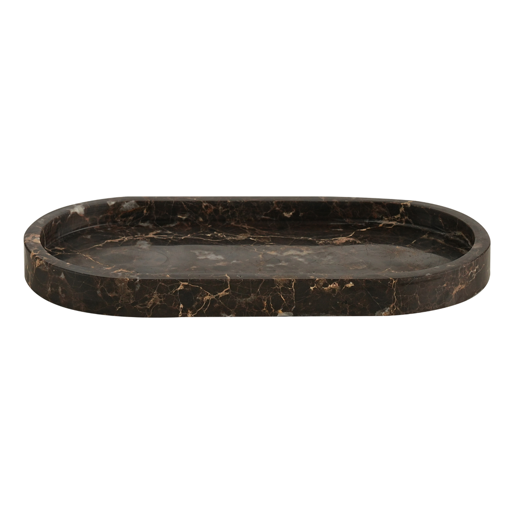 Marble Tray Oval Brown