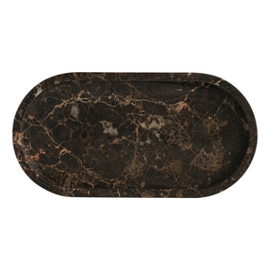 Ovales Marmor-Servierbrett & Platte Braun