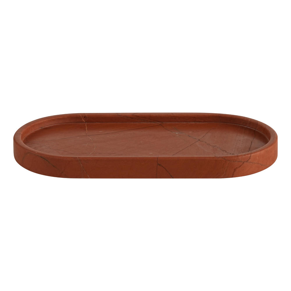 Marble Tray Oval Red