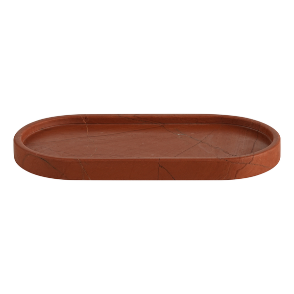 Marble Tray Oval Red
