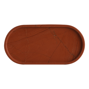 Marble Tray Oval Red