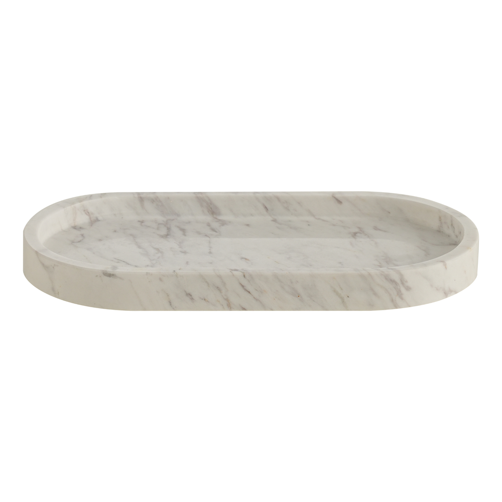 Marble Tray Oval White
