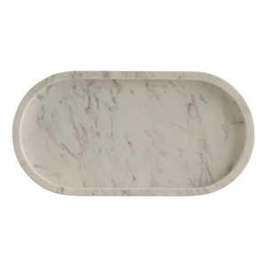 Planche et Plateau Ovale en Marbre Blanc