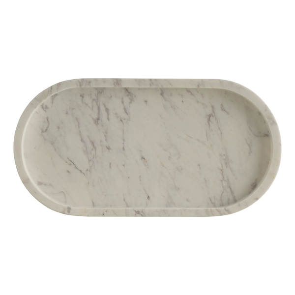 Planche et Plateau Ovale en Marbre Blanc