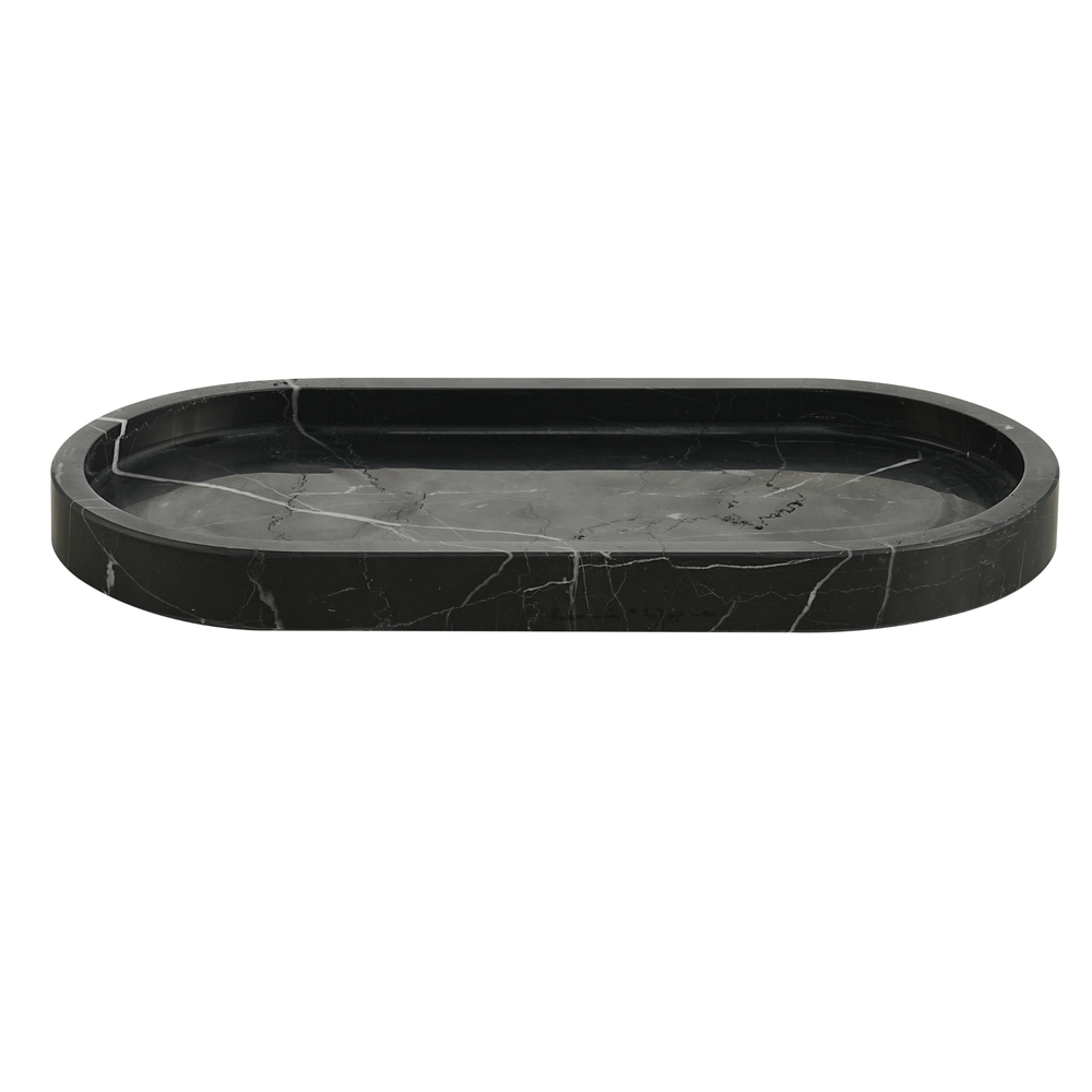 Marble Tray Oval Black