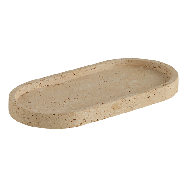 Ovale Travertin Serveerplank & Plateau Beige