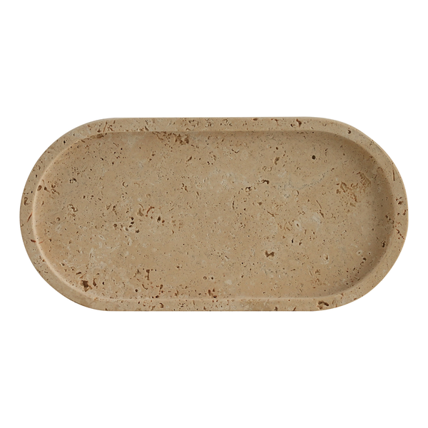 Ovale Travertin Serveerplank & Plateau Beige