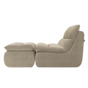 Fauteuil Marley avec Repose-pieds Chenille Taupe