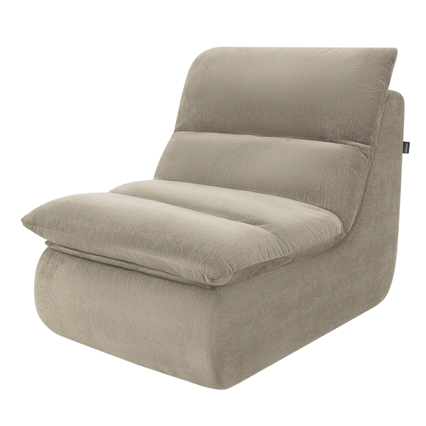 Fauteuil Marley avec Repose-pieds Chenille Taupe
