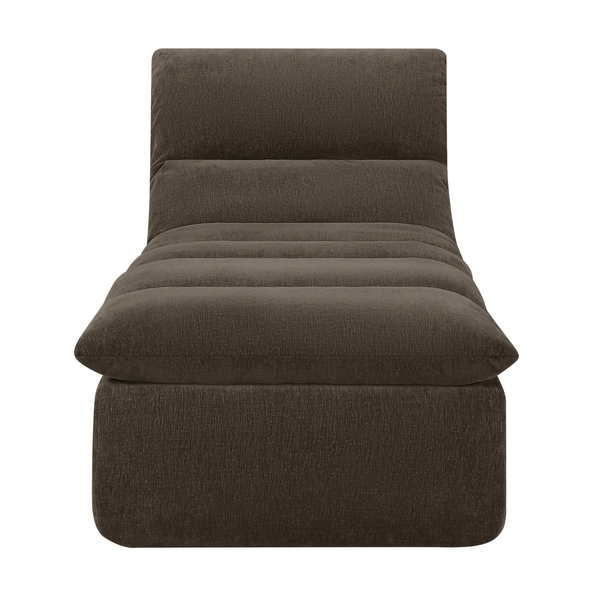 Fauteuil Marley avec Repose-pieds Chenille Marron