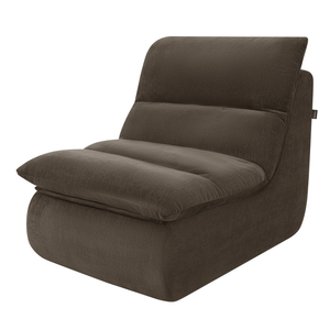 Fauteuil Marley avec Repose-pieds Chenille Marron