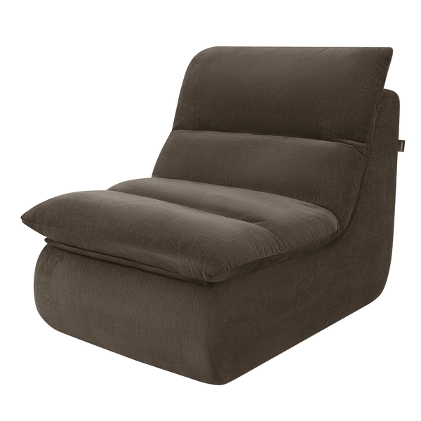 Fauteuil Marley avec Repose-pieds Chenille Marron
