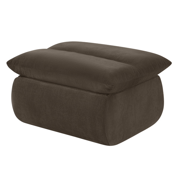 Fauteuil Marley avec Repose-pieds Chenille Marron