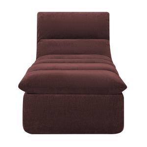 Fauteuil Marley avec Repose-pieds Chenille Rouge Bordeaux