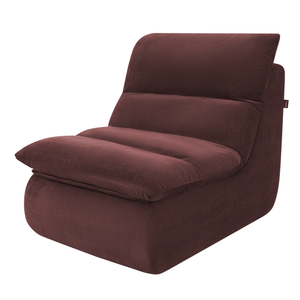 Fauteuil Marley avec Repose-pieds Chenille Rouge Bordeaux