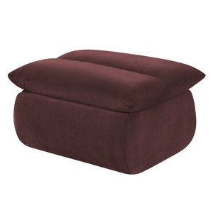 Fauteuil Marley avec Repose-pieds Chenille Rouge Bordeaux
