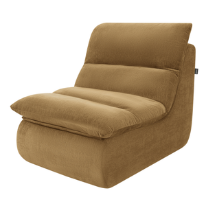 Fauteuil Marley avec Repose-pieds Chenille Jaune Ocre