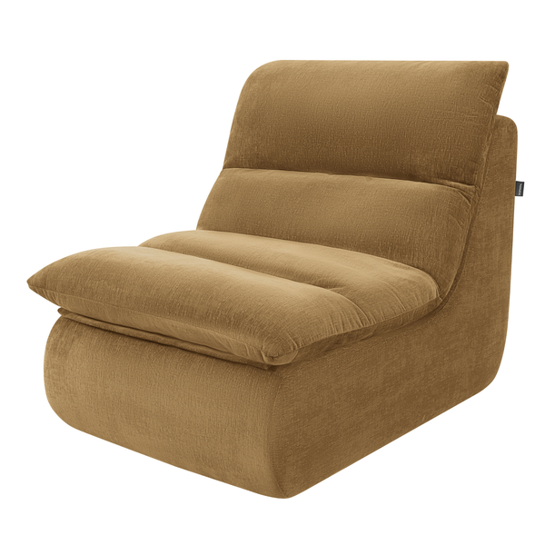 Fauteuil Marley avec Repose-pieds Chenille Jaune Ocre
