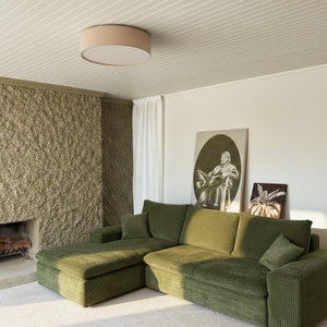 Ecksofa Lazy Samt Cordstoff Grün Links