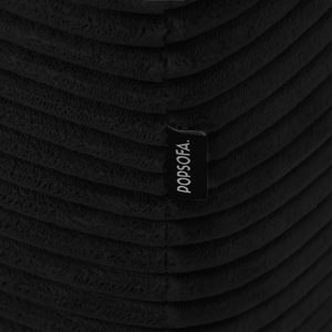 Ecksofa Lazy Samt Cordstoff Schwarz Links