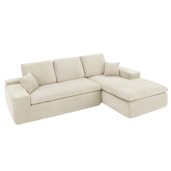 Lazy Ecksofa Beige Rechts