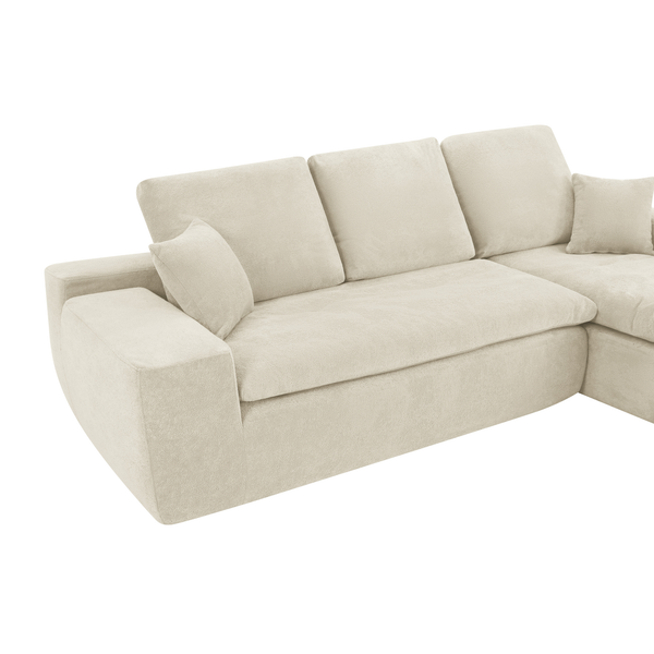Lazy Ecksofa Beige Rechts