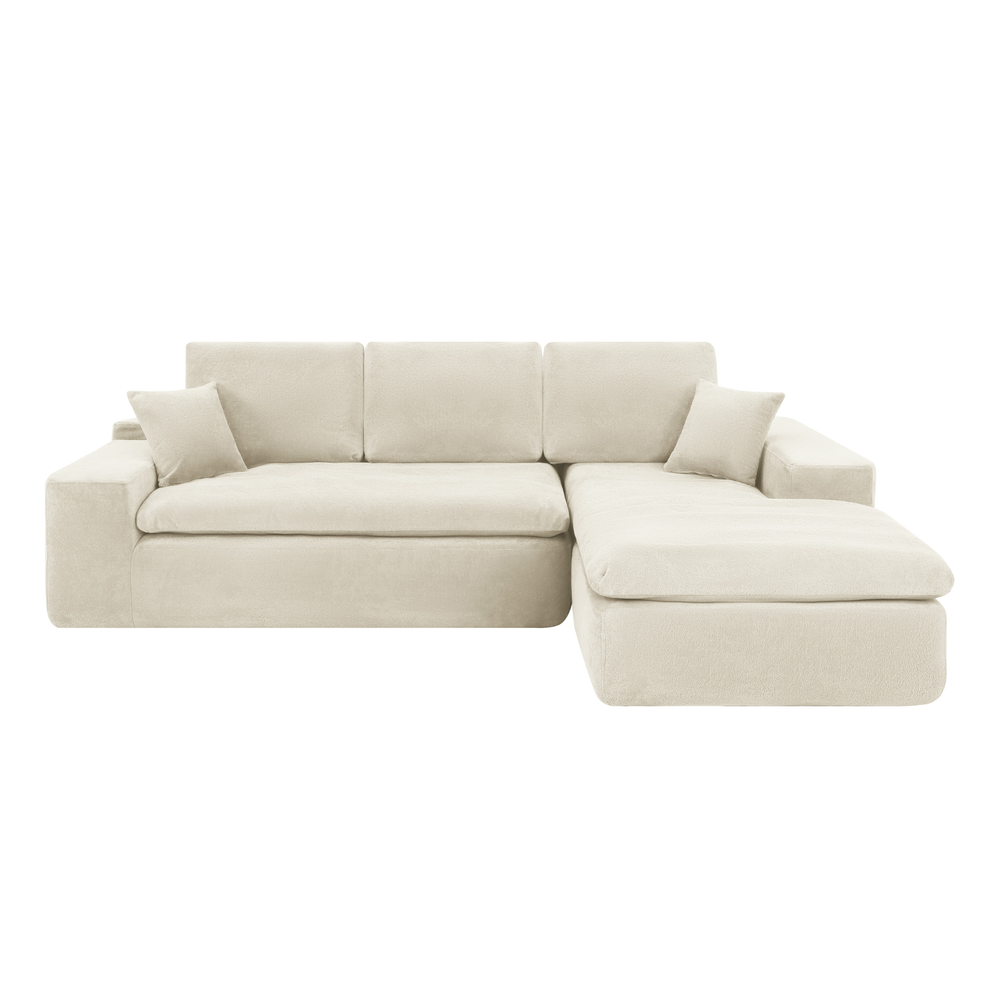 Lazy Ecksofa Beige Rechts