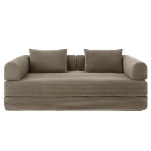 Sleeping Sofa Joy 2 Persons Corduroy Taupe