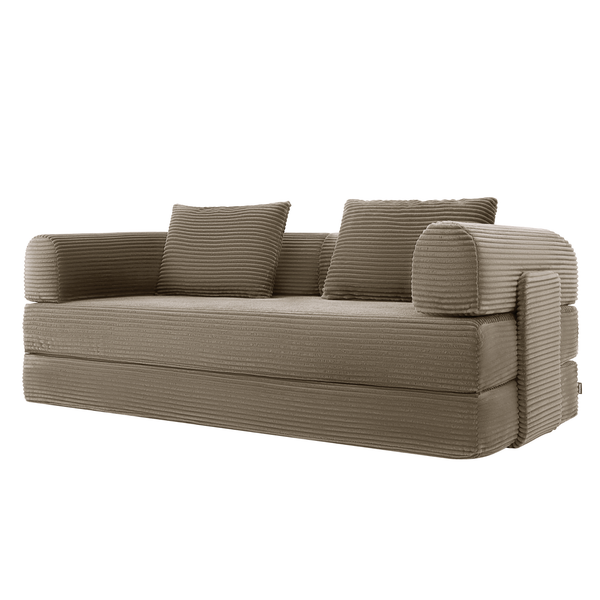 Sleeping Sofa Joy 2 Persons Corduroy Taupe
