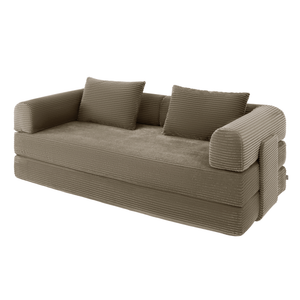 Sleeping Sofa Joy 2 Persons Corduroy Taupe