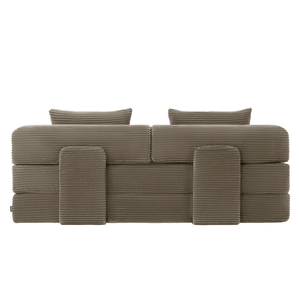 Sleeping Sofa Joy 2 Persons Corduroy Taupe
