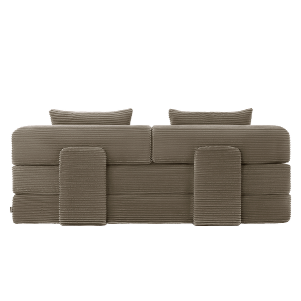 Sleeping Sofa Joy 2 Persons Corduroy Taupe