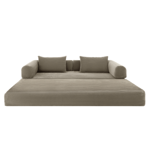 Sleeping Sofa Joy 2 Persons Corduroy Taupe