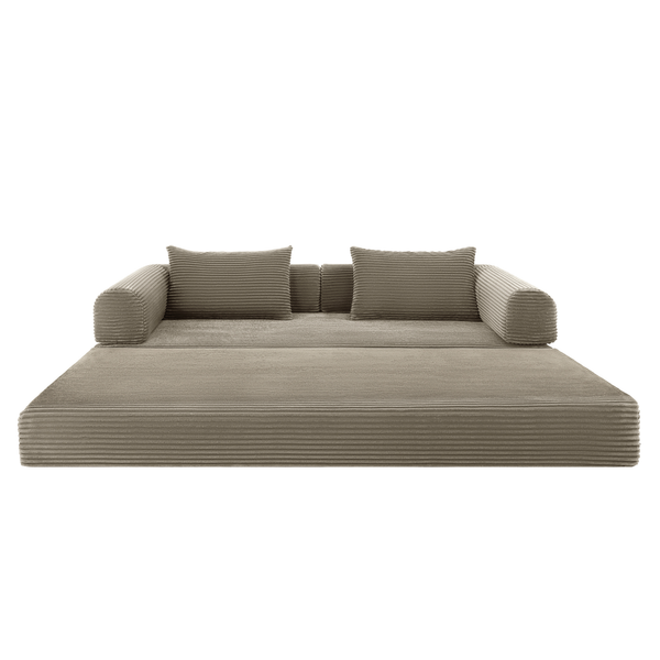 Sleeping Sofa Joy 2 Persons Corduroy Taupe