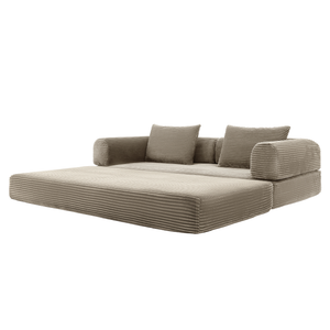 Sleeping Sofa Joy 2 Persons Corduroy Taupe