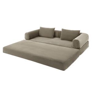 Sleeping Sofa Joy 2 Persons Corduroy Taupe
