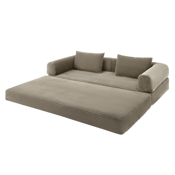 Sleeping Sofa Joy 2 Persons Corduroy Taupe