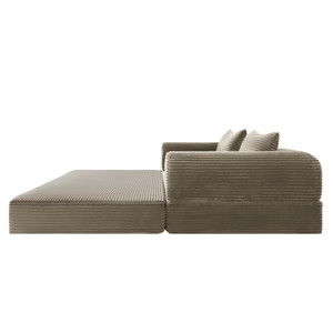 Sleeping Sofa Joy 2 Persons Corduroy Taupe