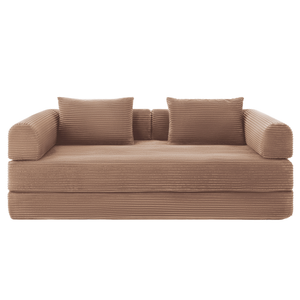 Sleeping Sofa Joy 2 Persons Corduroy Terracotta/Pink