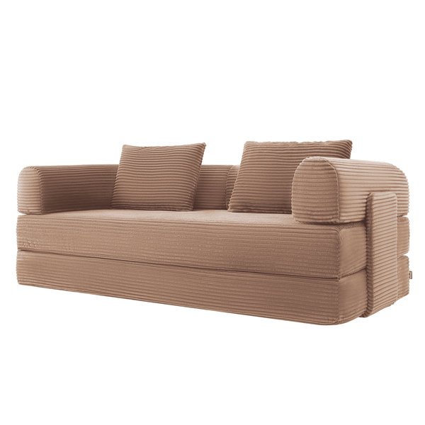 Sleeping Sofa Joy 2 Persons Corduroy Terracotta/Pink