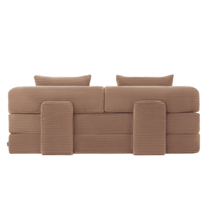 Sleeping Sofa Joy 2 Persons Corduroy Terracotta/Pink