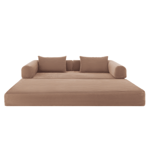 Sleeping Sofa Joy 2 Persons Corduroy Terracotta/Pink