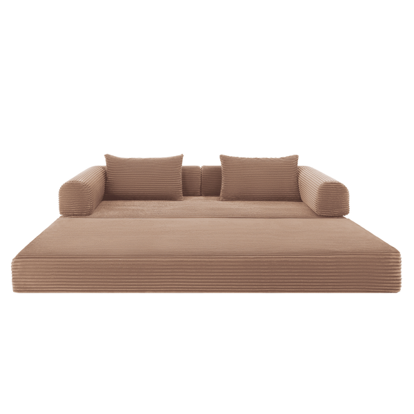 Sleeping Sofa Joy 2 Persons Corduroy Terracotta/Pink