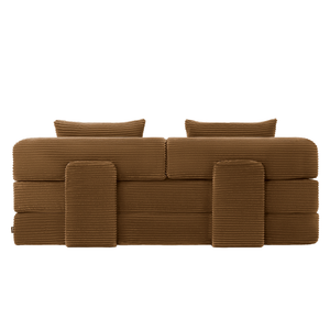 Schlafsofa Joy 2 Personen Cord Ockergelb