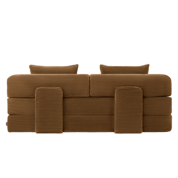 Schlafsofa Joy 2 Personen Cord Ockergelb