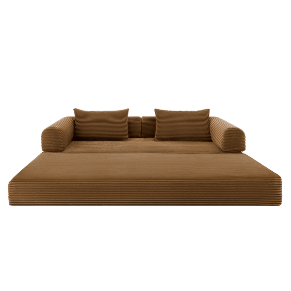 Schlafsofa Joy 2 Personen Cord Ockergelb